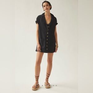 Anthropologie pilcro black shirt dress size small